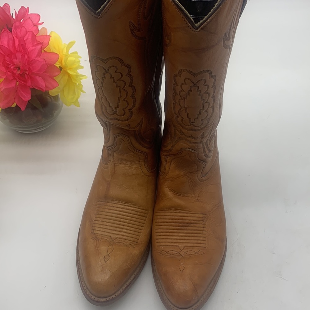 Texas Imperial vintage Leather Cowboy Boots M241 Sz 8.5. COW3076 - Picture 4 of 14